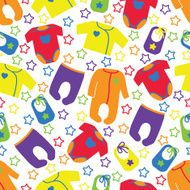 Colorful clothes for newborn baby seamless pattern with stars