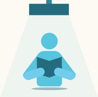 man reading a book icon