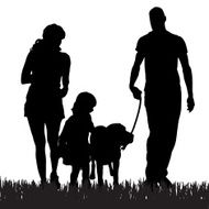 Vector silhouette of a family N155