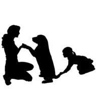 Vector silhouette of a family N156