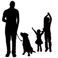 Vector silhouette of a family N157