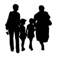 Silhouette of family N10