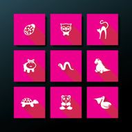 Vector flat baby toy icon set N11