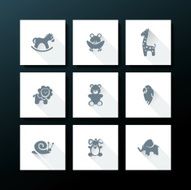 Vector flat baby toy icon set N13