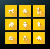 Vector flat baby toy icon set N14