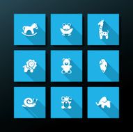 Vector flat baby toy icon set N15