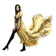 Fashion illustration Rough painting style N14