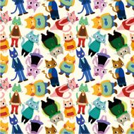 Seamless cat pattern N2