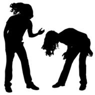 Vector silhouettes of dancing people N41