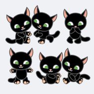 cartoon black cats