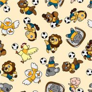 seamless animal soccer pattern N2