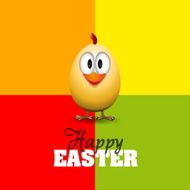 Funny Easter egg chick Happy card