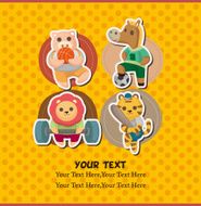 cartoon animal sport card N2