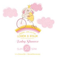 Baby Shower Card - with Bunny and Bike