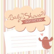Baby Shower invitation with cute bird