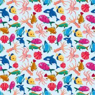 cartoon fish seamless pattern N3
