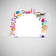Back to School Circle Seamless children background N7