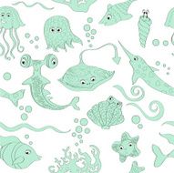 seamless background with sea life N2