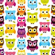 Seamless and Tileable Vector Owl Background Pattern N7