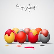 Funny Easter eggs with color stains - background illustration