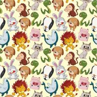 cartoon animal seamless pattern N9
