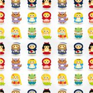 cartoon story people seamless pattern N5