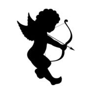 cupid shooting arrow silhouette