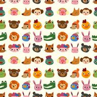 cartoon animal face pattern seamless