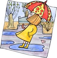 Little girl with an umbrella