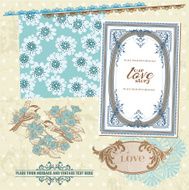 Scrapbook Design Elements - Vintage Flower Card N2