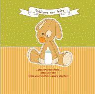 baby shower card with puppy N31