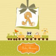 baby shower card with puppy N34