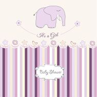 romantic baby girl announcement card N23