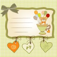 baby shower card with cute teddy bear N96