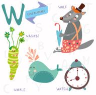 Very cute alphabet W letter