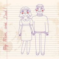 Drawn in a notebook mom and dad N2