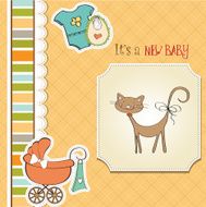 new baby shower card with cat N38