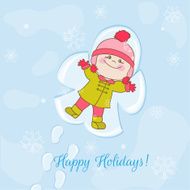 Christmas Snow Angel Baby Card
