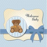 new baby announcement card with teddy bear N5