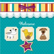 Baby shower card with toys N51