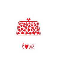 Love clutch with hearts Valentines card