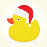 Rubber duck in Christmas hat