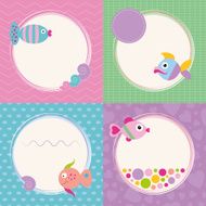 funky cartoon fish greeting cards collection N3