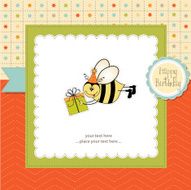 birthday card with bee N23