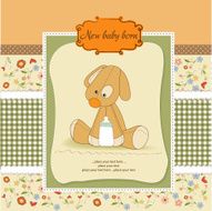 baby shower card with puppy N39