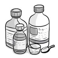 drug in bottles cartoon