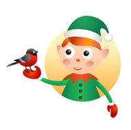 Elf with bullfinch