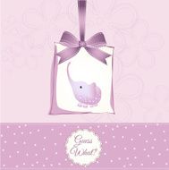 romantic baby girl announcement card N24