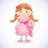Cute little girl on white background N4