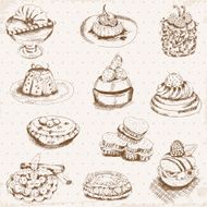 Set of Cakes Sweets and Desserts N2